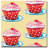 "Cherry Cupcakes" by Wendra Framed Painting Print on Wrapped Canvas-10619218