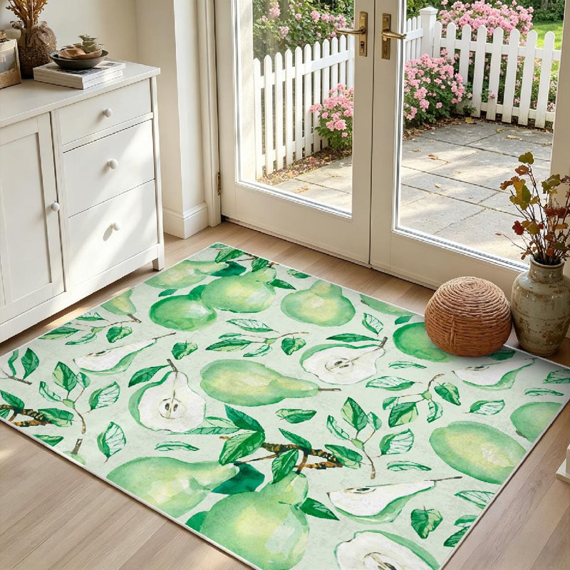 Tapis aquarelle transparent lavable à la machine, Rectangle 39" x 63"