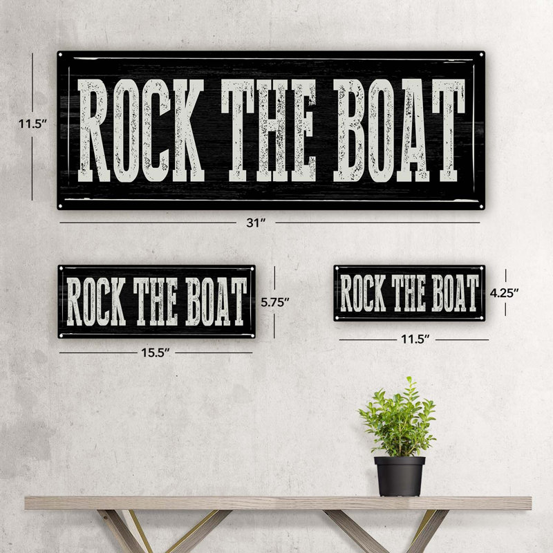 Wall Decor on Metal, 5.75" H x 15.5" W x 0.04" D