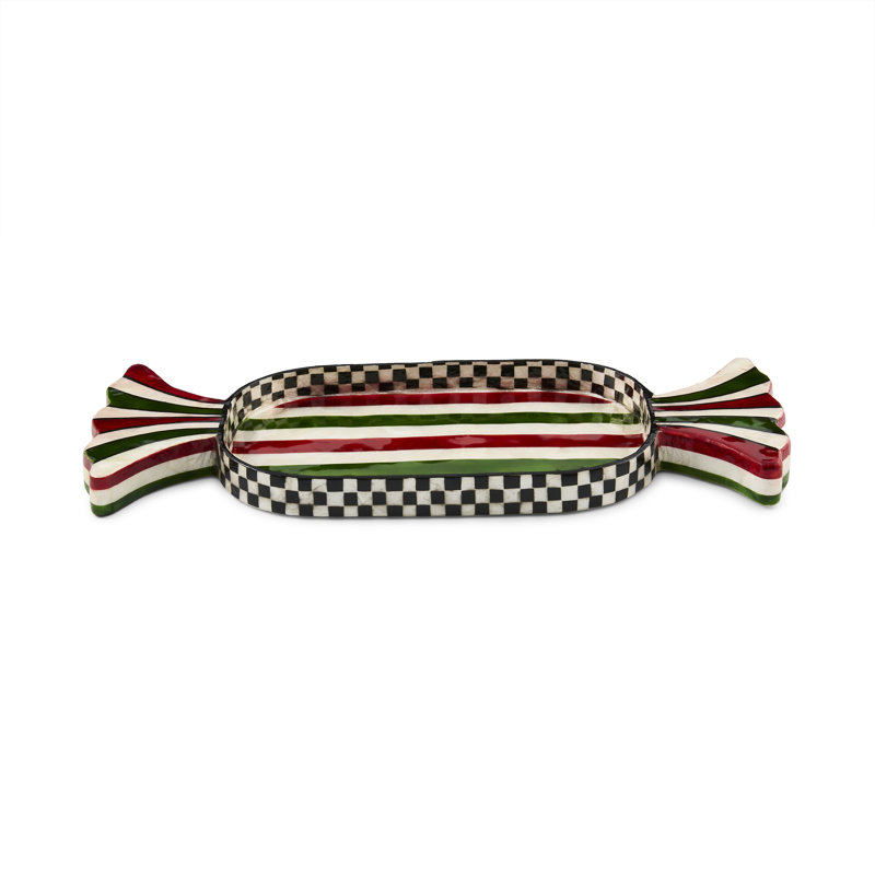 Red & Green Capiz Candy Tray