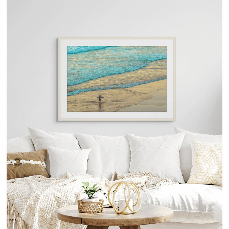 Blue Water Surfer 2 Framed Print, 27" H x 36" W