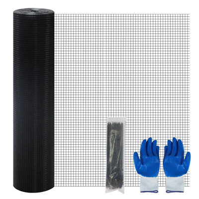 1/2 Inch 48" X 100 Ft Black Vinyl Metal Mesh Roll