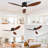 Ceiling Fans with Lights, Flush Mount Low Profile, 3 ABS Blades Ceiling Fan with Light and Remote, 6-Speed, Reversible DC Motor, Noiseless, for Bedroom, Indoor/Outdoor, Black+Walnut-1680090642-1680090643