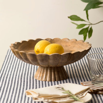 Bol à piédestal cannelé Mela Artisans - Naturel