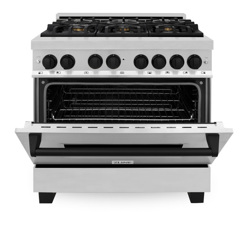 ZLINE Autograph 36" Legacy Dual Fuel Range w/ 6 Burners, Matte Black