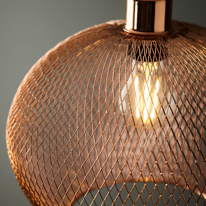 1 - Light Pendant, Polished Copper Plate