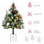 Arbre de Noël artificiel pré-éclairé 2,5 pi avec 2 branches 2,5 pi / 30 po, 70 lumières DEL, baies, pommes de pin et boules