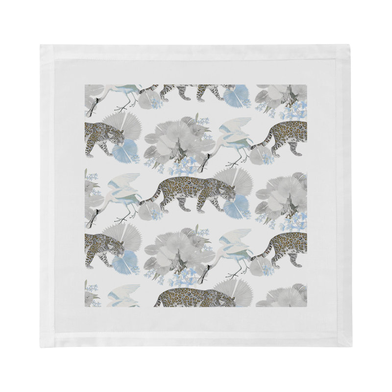 Leopard Walk Cotton Sateen Dinner Napkins, Powder