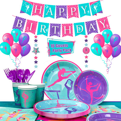 Gymnastics Birthday Party Supplies,143pcs