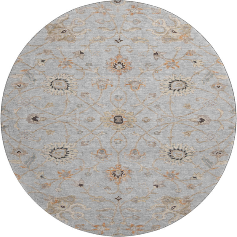 Premium Machine Washable Krause AMF1137 Global Rug, Round 8'