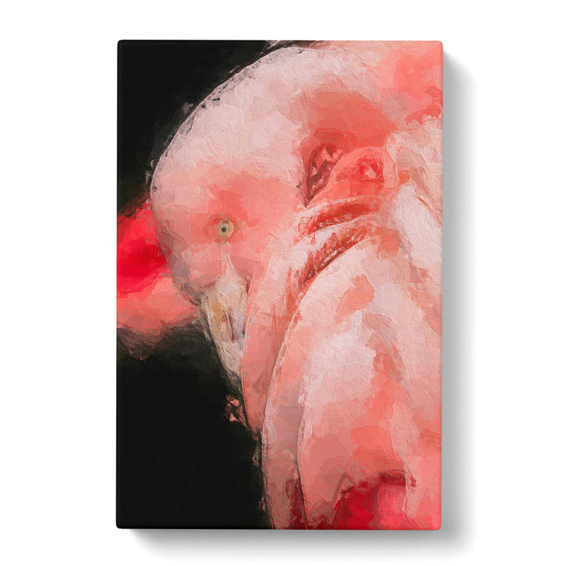 Pink Flamingo Abstract Art - Wrapped Canvas, 50cm H x 35cm W x 3cm D