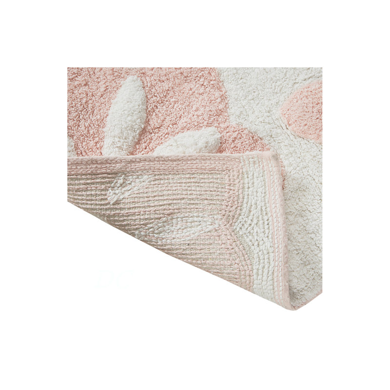 Medallion Cotton Tufted Bath Rug, Pink