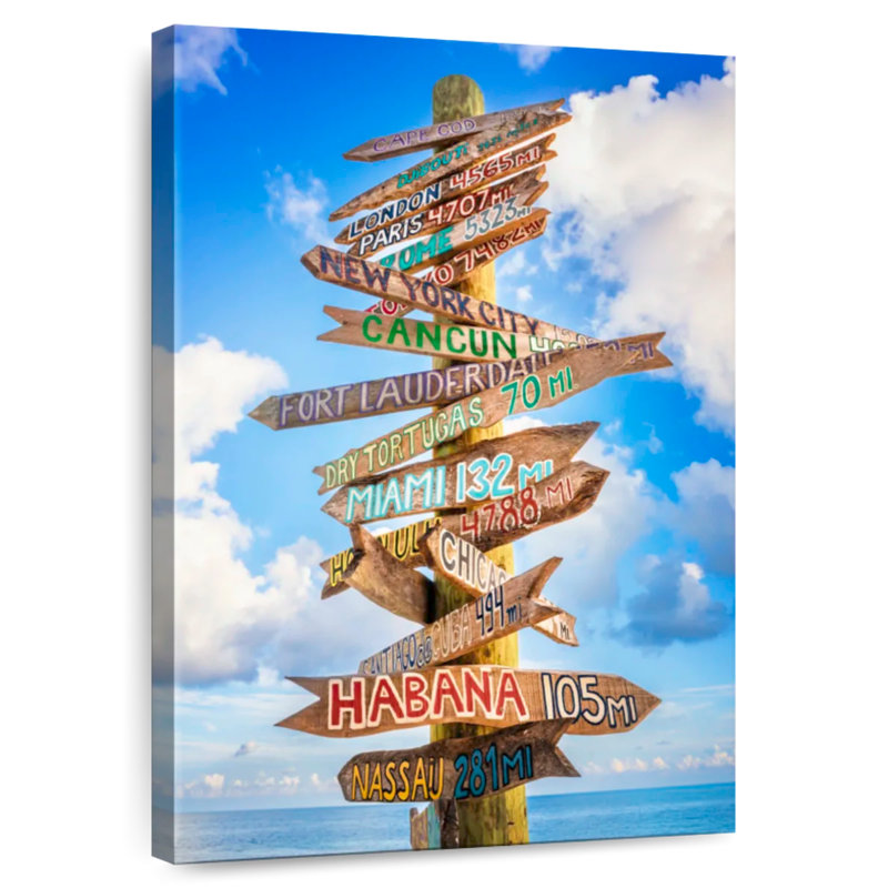 Key West Milemarker, H 48 po x l 32 po
