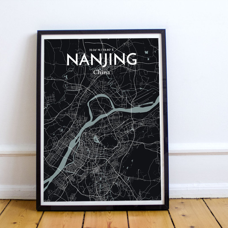 Nanjing City Map - No Frame Print, 70.1cm H x 50cm W x 0.13cm D x 0.13 cm D