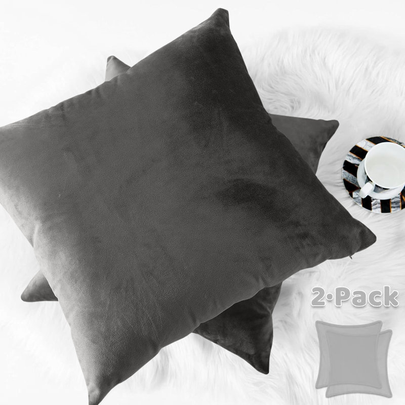 Elegant Velvet Cushion cover Home Décor–for Sofa, couch, bed, living room, Grey
