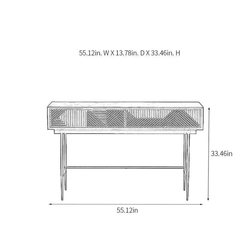 Modern Minimalist Luxury Console Table, 33.46" H x 55.12" W x 13.78" D