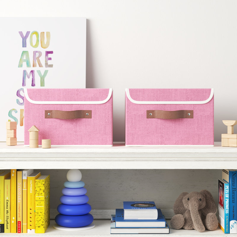 Ensemble de boîtes en tissu, Rose, H 10 po x l 155 po x P 10 po