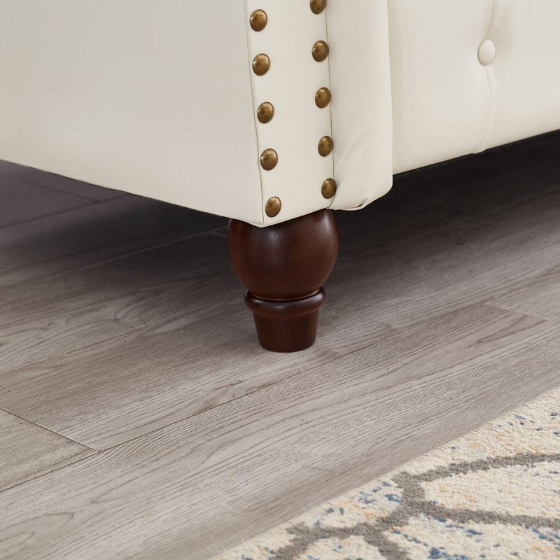 Leather-Like For Living Area With Storage Option And Easy Assembly Design Functionality, Ivory