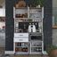 Armoire moderne moderne à 2 tiroirs, finition noyer et blanc, 47,2 x 80,4 x 15,7 pouces | 100% aggloméré mélaminé de qualité E1 | Nombreuses tablettes, solution de rangement murale et élégante pour la maison ou le bureau