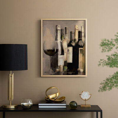 Wine Shelf II Framed Print - Solid Wood