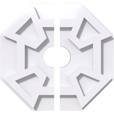 Médaillon de plafond contemporain 24 po x 24 po x P 2 po x P 8 1/4 po x P 1 po Logan