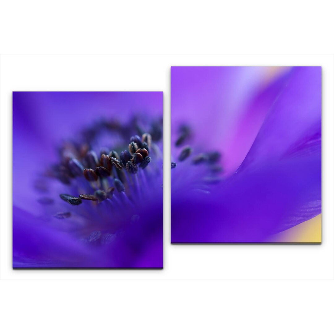 2-tlg. Leinwandbilder-Set Makro von einer Blume