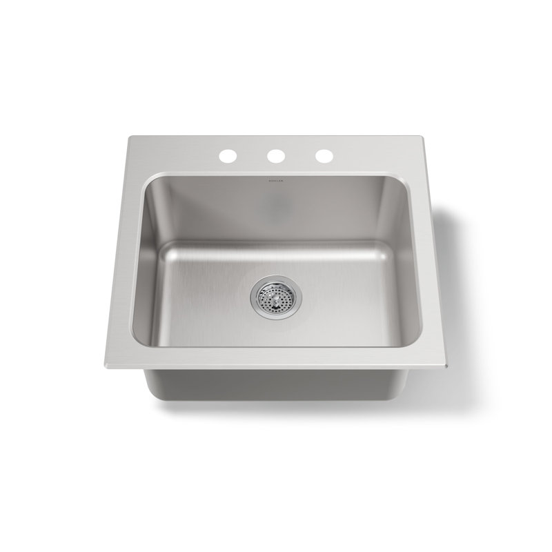Ballad 25" x 22" Drop-In Service Sink, 3 hole