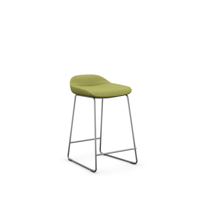 Tabouret Lilly , Argent, Polyester pomme, Tabouret de comptoir (siège d'une hauteur de 24 p
