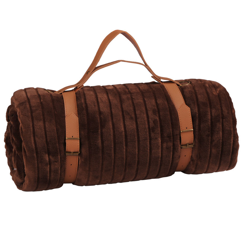 Jeté en flanelle et sherpa travel Cutout, Carafe