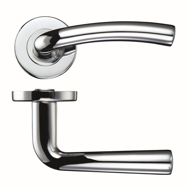 Seville Latch Door Handle, Polished Chrome