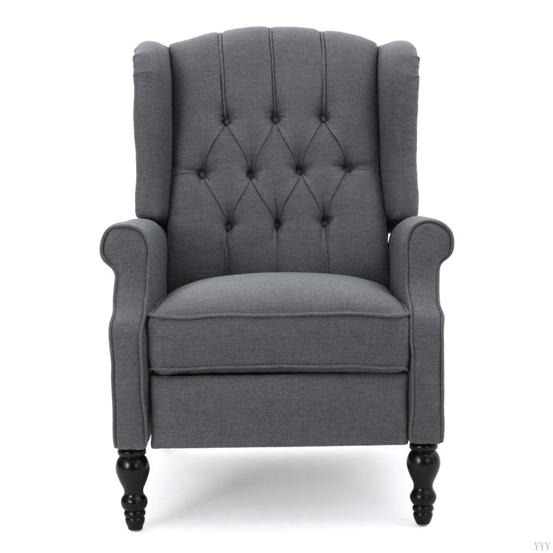 Fauteuil inclinable capitonné en tissu, Gris anthracite
