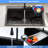 Quartz 33" X 22" Granite Composite Drop In Kitchen Sink Workstation Waterfall Single Bowl Sink-107311090-107311092