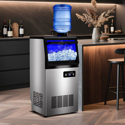140 Lbs/Day Ice Maker, Built-In/Freestanding With 40 Lbs Bin, Flip Door, Scoop & Water Filter