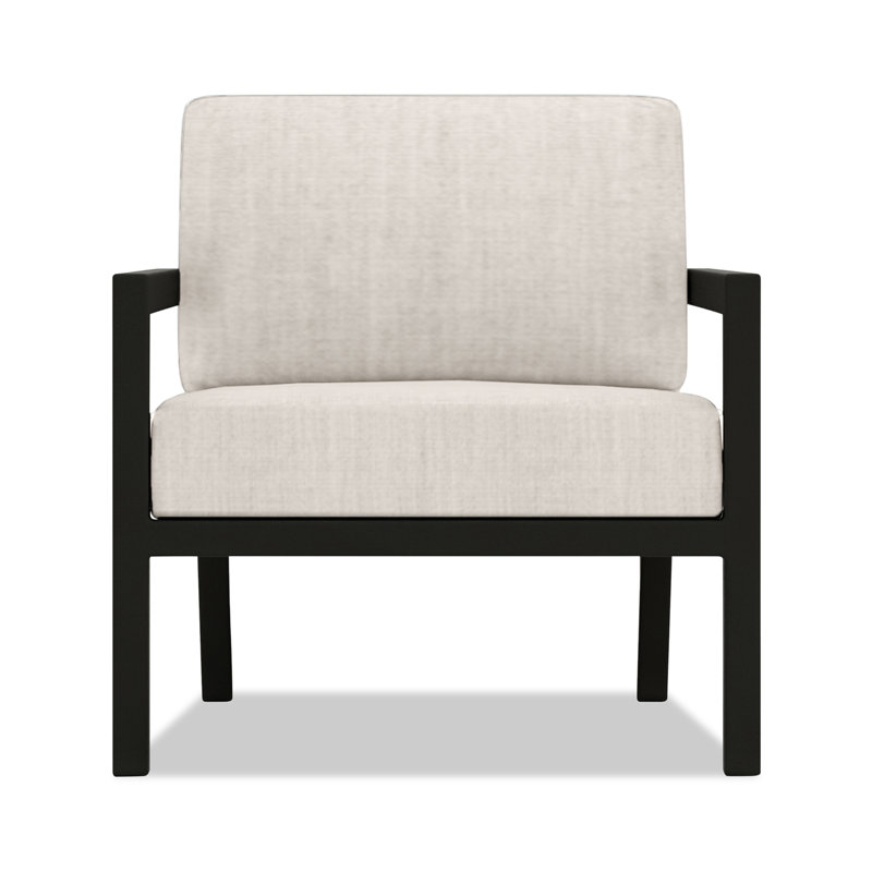 Vivant Patio Chair with Sunbrella® Cushions, Cast Silver Sunbrella®, Black