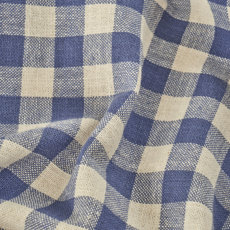 Bleu Blanc Gingham Cotton Table Runner, Blue
