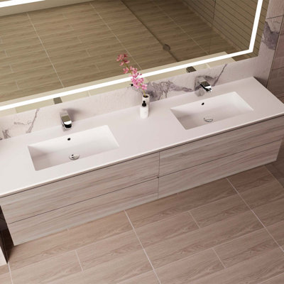DAX Pasadena Vanity Cabinet 64 In Pine w/ Matt Toscana Basin