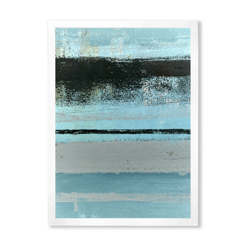 Art moderne gris et bleu II 2FDP47725, H 20 po x l 12 po x P 1 po, Cadre blanc