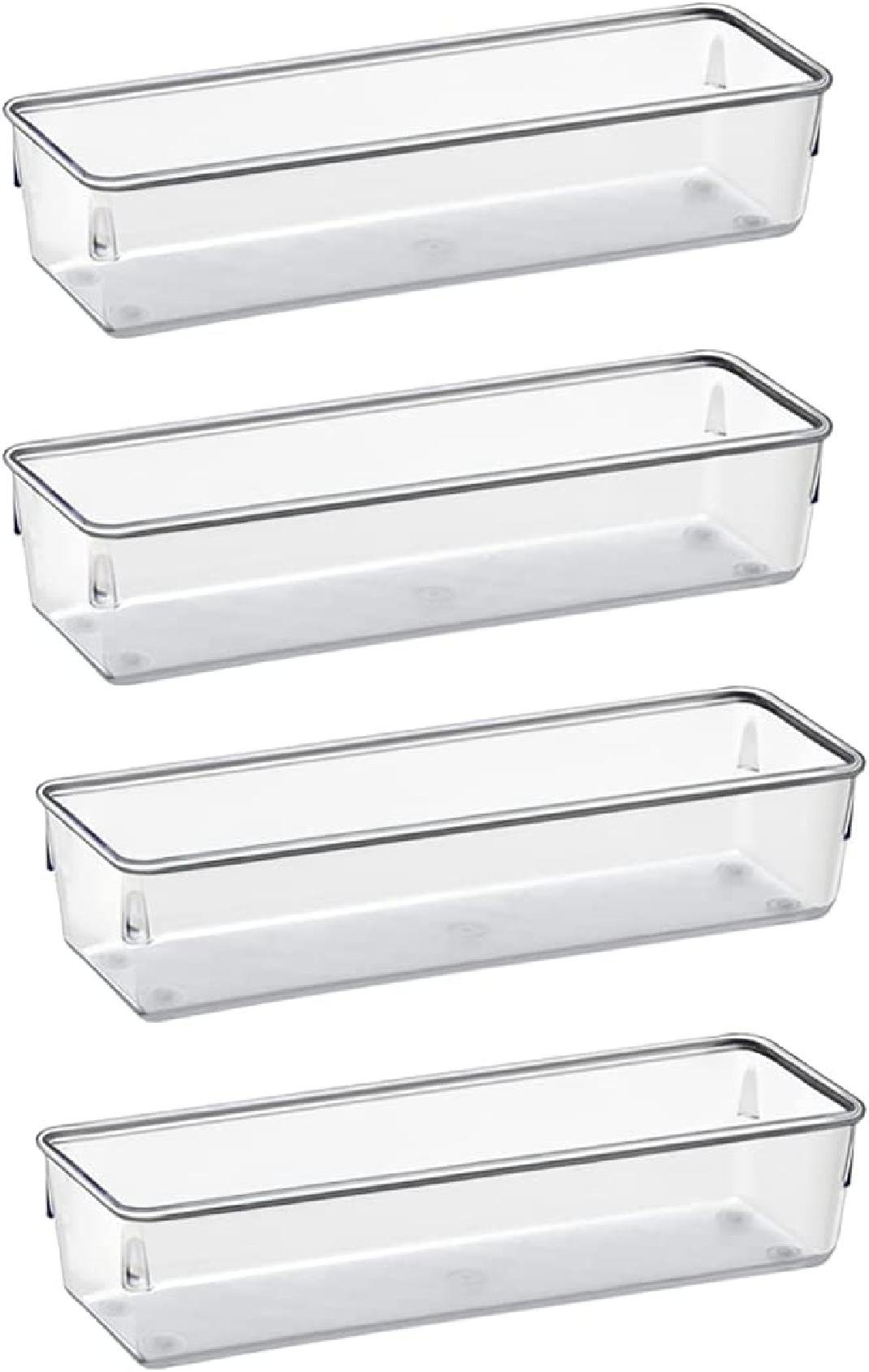 Clear Plastic Drawer Organizer Tray Acrylic 14 PCS for Kitchen