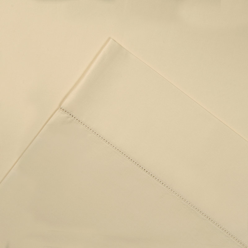 Ensemble de draps 100% coton à longues fibres 610 fils Celeste Home, Très grand californien, Crème
