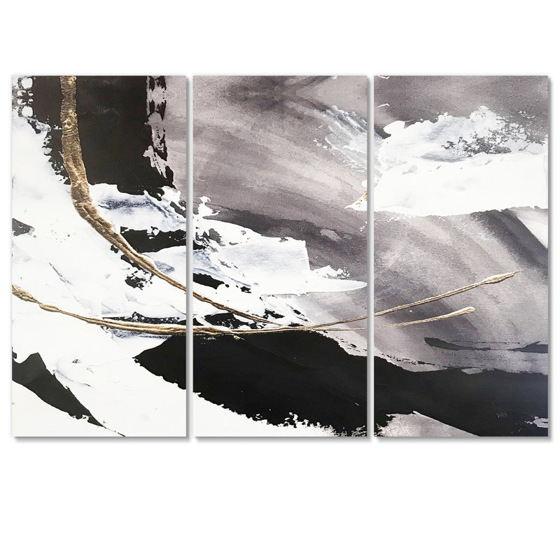 Glam Painted Arcs II - 3 pièces, reproduction d'art sur toile tendue, H 40 po x l 60 po x P 1 po