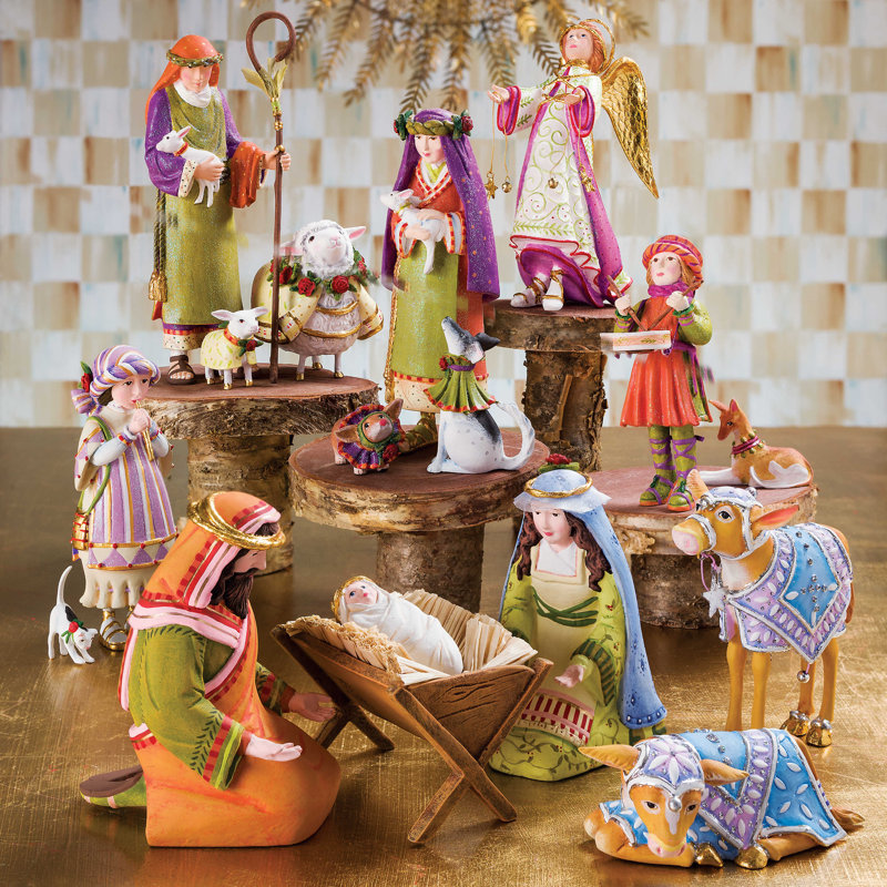Patience Brewster Nativity Shepherdess with Dog Figures