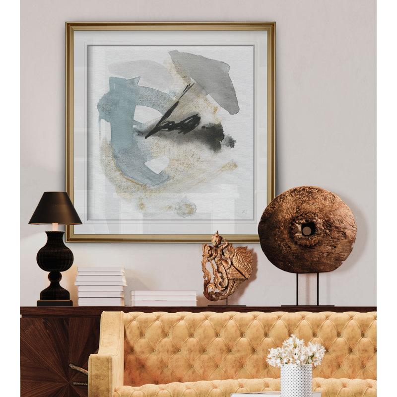 Sable et ciel II - reproduction d'art, H 23 po x l 23 po x P 1,5 po, Cadre doré