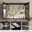 Armoire à pharmacie avec miroir à DEL l 36 po x H 32 po Tyrise, homologuée ETL, éclairage à intensité variable, désembueur antibuée, très grand rangement, tablettes réglables, encastré ou à fixation en surface-1822962042-1822962033