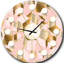 Or et cubes roses II - horloge murale moderne Mid-Century-40747948