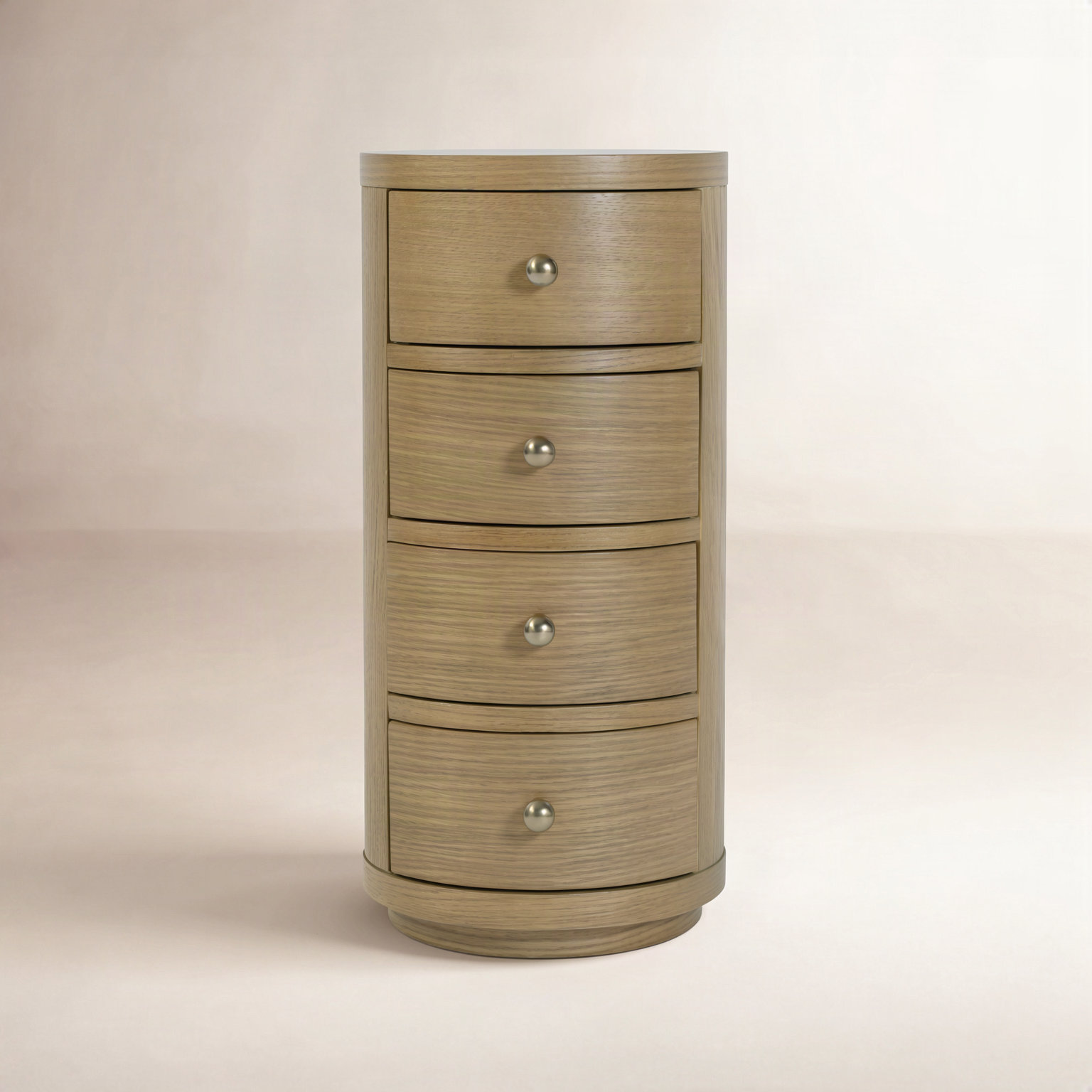 Celine 4-Drawer Acacia End Table, Natural Oak