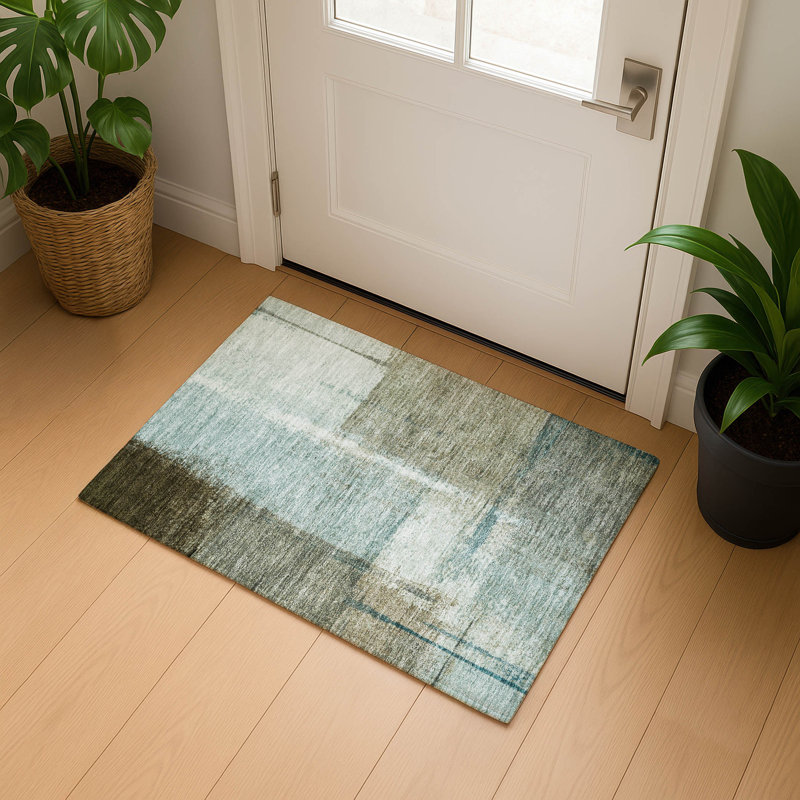 Premium Machine Washable Ansley Abstract Rug, Rectangle 1'8" x 2'6"