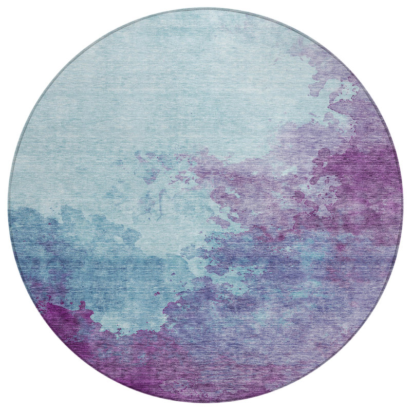 Julian Sky Washable Indoor-Outdoor Rug - , 8' x 8'