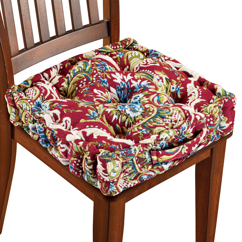 Outdoor 4.25'' Dining Chair Seat Cushion, Burgundy