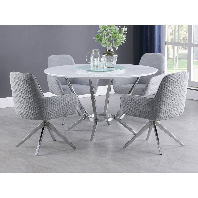 Anchor White High Gloss Round Dining Table