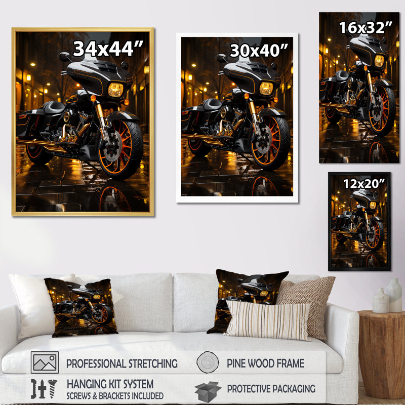 Moto Urban Streetster II, Cadre doré simple, H 32 po x l 24 po x P 1 po